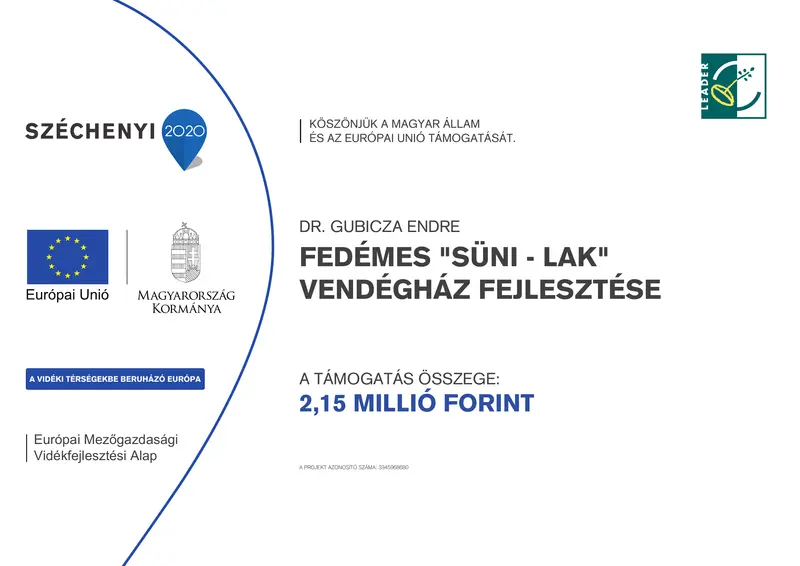 Köszönjük a magyar állam és az Európai Unió támogatását – projekt 3345968680